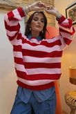 Buddie Stripe Knit Red Pink /15=